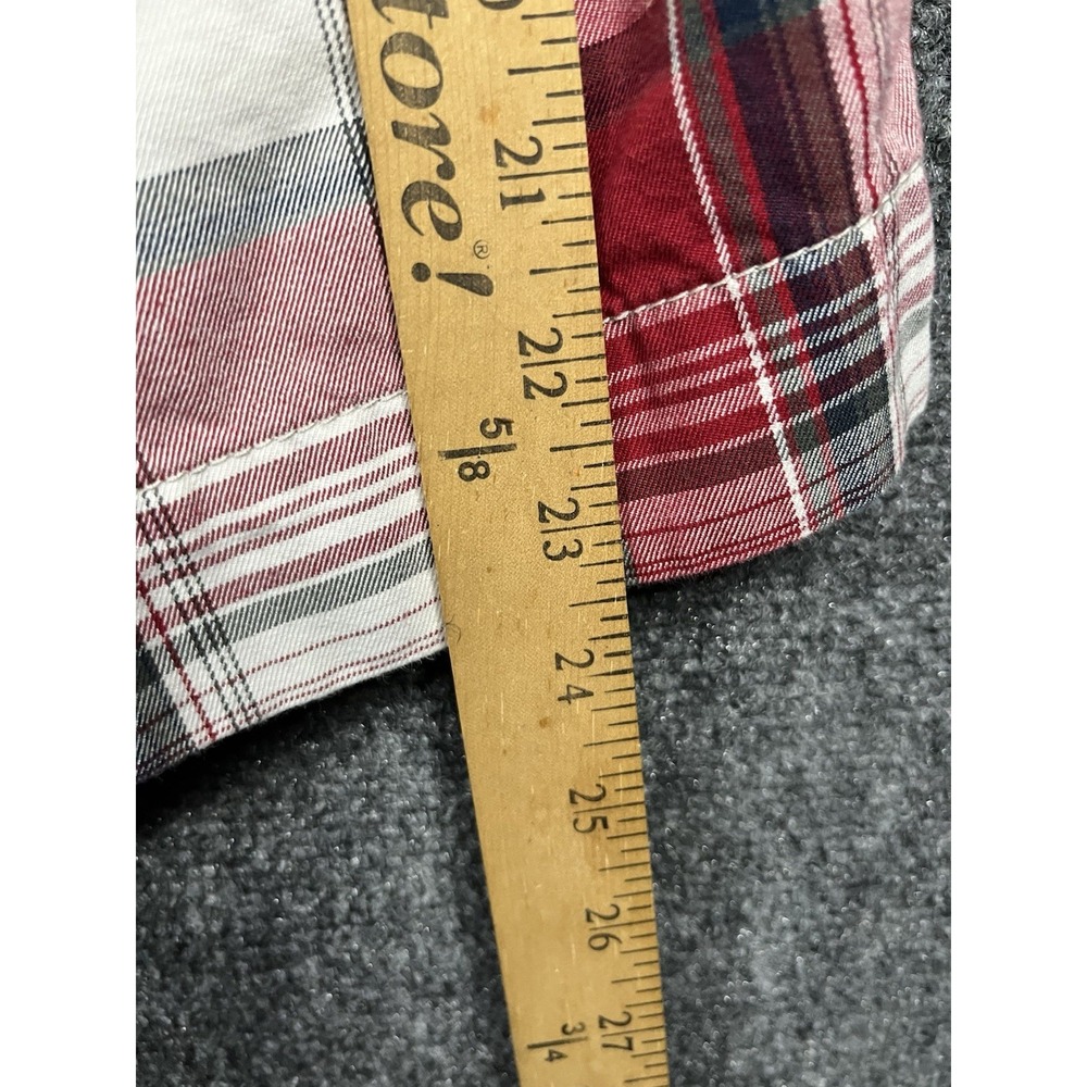 Plugg Mens Red Plaid Bermuda Shorts Size 42" Inseam 10" Outdoors Beach Trunks - Picture 6 of 7